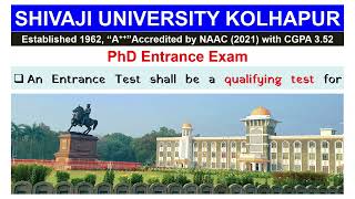 PhD Admission 2024 PhD Entrance Exam Updates Shivaji University Kolhapur [upl. by Leirrad538]