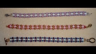 Naughts and Crosses Bracelet beading tutorial by Ezeebeady [upl. by Etana44]