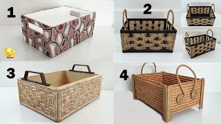 DIY  4 BEAUTIFUL BASKET IDEAS  Storage Basket Ideas  Handmade Organizer Basket 2 [upl. by Noirred]