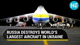 Russia destroys madeinUkraine AN225 Mriya Aircraft Worlds biggest Cargo plane now in ashes [upl. by Arabeila651]