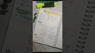 log antilog amp phequilibrium chemistrynoteslogarithms basic [upl. by Niatsirhc529]