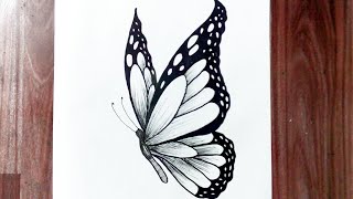 How to draw a butterfly easy step by step [upl. by Lede]