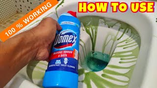 HOW TO USE DOMEX DISINFECTANT TOILET CLEANER  How to clean toilet bowl stains Domex toilet cleaner [upl. by Notfa153]