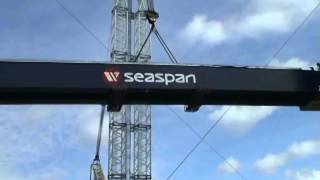 Seaspans Vancouver Shipyard hoists main girder of 300tonne gantry crane [upl. by Sayles]