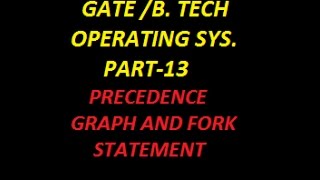 OS PART13 PRECEDENCE GRAPH AND FORK STATEMENT [upl. by Nyrahs]