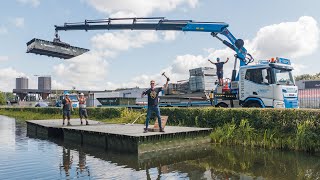 B​rug bouwen van PONTONS voor het Drakenbootfestival in Apeldoorn 🤙🏻 [upl. by Yffub]