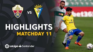 Highlights Elche CF vs Cádiz CF 11 [upl. by Nywloc76]