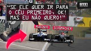 O DIA EM QUE SCHUMACHER ESPREMEU RUBINHO BARRICHELLO NO MURO DA HUNGRIA [upl. by Hnamik882]