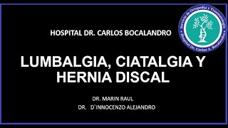 Lumbalgia ciatalgia y hernia discal [upl. by Ylrebmik]