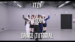 ITZY  LOCO DANCE TUTORIAL SLOW MIRRORED  Swat Pizza [upl. by Kerin463]