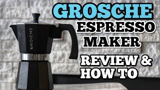 Review amp How To  GROSCHE Milano Stovetop Espresso Maker Moka Pot 6 Cup [upl. by Atibat]