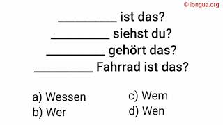 Fragen question wer wen wem wessen who whose qui wer ist das wen kennt er wem dankt er [upl. by Cheri]