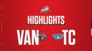 Vancouver Giants at TriCity Americans 122  WHL Highlights 202324 [upl. by Julide]