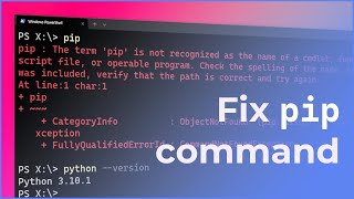 Fix pip is not recognized as an internal or external command in Windows [upl. by Besnard112]