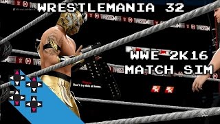 WrestleMania 32 WWE 2K16 Sim Kalisto vs Ryback United States Championship Match — UpUpDownDown [upl. by Yenahpets811]