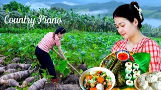 AMAZING HARVESTING in PIANO MUSIC 🎹 Vietnamese Country Piano Farming [upl. by Cimah]