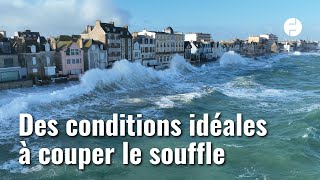 Tempête Pierrick  les images magnifiques de SaintMalo [upl. by Kutchins]