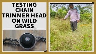 Testing Chain Trimmer Head for cutting thick wild grass [upl. by Oravla]