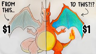 How to Blend Cheap Colored Pencils  Step by Step Tutorial  Drawing Charizard [upl. by Ytissac]