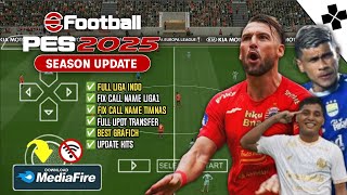 DOWNLOAD eFootball PES 2025 PPSSPP Update Fix Call Name Timnas amp BRI Liga1 Indonesia Best Grafich [upl. by Nebe226]