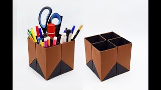 How to make a paper Pen Stand Pen Holder [upl. by Nollat]