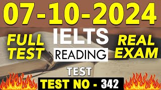 IELTS Reading Test 2024 with Answers  07102024  Test No  342 [upl. by Coben]