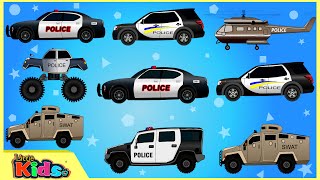 Police Car  Police Vehicles  Cars amp Trucks  Videos for Children  Little Kids TV [upl. by Bibbye169]