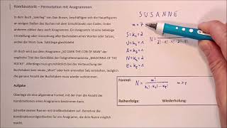 Kombinatorik  Permutationen mit Wiederholung Annagramme [upl. by Racso]