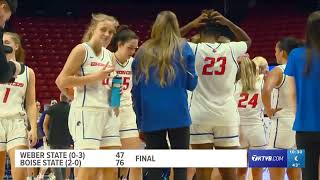 Highlights Boise State WBB rolls past Weber State 7647 [upl. by Regnig]