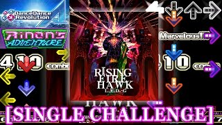 【DDR A】 RISING FIRE HAWK SINGLE CHALLENGE 譜面確認＋クラップ [upl. by Barris552]