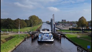 Knijpsbrug  Hoogezand  MiddenGroningen  Vrachtschip Combination  Winschoterdiep  mini4pro [upl. by Isaiah]