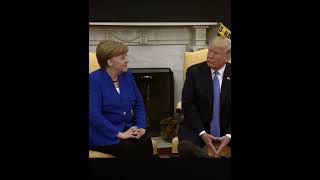 Angela Merkel SLUMPS after Trump’s HaNdShAkE youtubeshorts [upl. by Leur670]