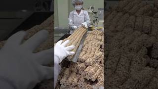 Rice snacks mass production process Korean snacks manufacturing factory [upl. by Sulokcin]