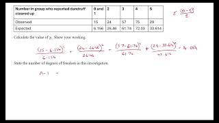 chi squared calculation example dandruff [upl. by Verile]