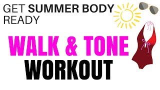 20 MINUTE WALKING AT HOME EXERCISE  WITH FULL BODY EXERCISES  TONE UP amp BURN OFF CALORIES AT HOME [upl. by Harsho]