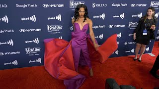 Michaela Jaé MJ Rodriguez quot33rd Annual GLAAD Media Awardsquot Red Carpet Fashion [upl. by Bolling]