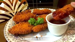 Crispy Chicken Fingers  Chicken Strips Recipe  limasworld [upl. by Marduk328]