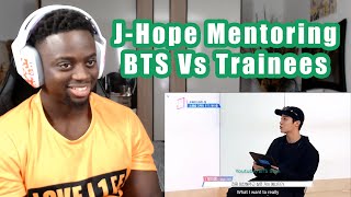 J Hope Mentoring BTS Vs Trainees REACTION [upl. by Jallier]