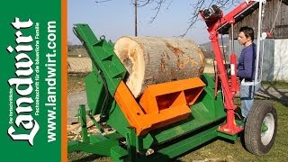 Holzspalter für dicke Stämme  landwirtcom [upl. by Tobe]