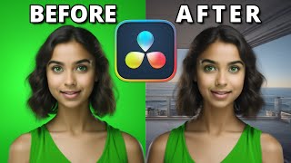 How To Remove A Green Screen In Davinci Resolve 185 [upl. by Talmud]