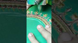 Ralson zigzag machine embroidery design making short video💐 [upl. by Herrick112]