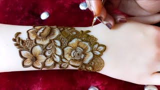 VERY BEAUTIFUL LATEST FLORAL ARABIC HENNA MEHNDI DESIGN FOR BACK HAND  Tais HennaTehseens Henna [upl. by Anewor]