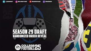 🏈 NDL Draft Order Reveal for Season 29 using CFB25 [upl. by Tait]