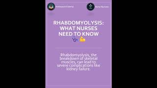 What is rhabdomyolysis and how can nurses prevent its complications 🩺💪 Nursing Rhabdomyolysis [upl. by Shuma]