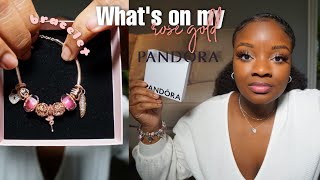 Whats On My New Rose Gold Pandora Bracelet  Mini Unboxing  Asymmetrical Heart Hoops Wishbone Ring [upl. by Ada]