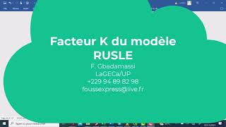 Facteur K du Modèle RUSLE [upl. by Noemys921]