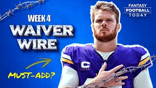 Week 4 Waiver Wire Best Pickups Injury Replacements amp Streamers  2024 Fantasy Football Advice [upl. by Obala]