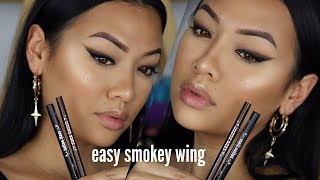 WATCH IN HD HOW TO  EASY SMOKEY WINGED LINER using the new KVD Cake Pencil  JACKSSANCHEZTV [upl. by Ongineb]