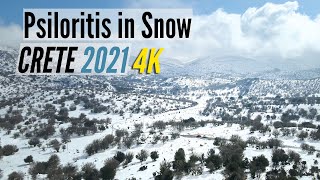 Crete Rethymno Covered in Snow 2021 Psiloritis [upl. by Kore]