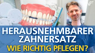 Herausnehmbarer Zahnersatz  Reinigung mit CoregaTabs Kukident und Co Prothesenbürste hilfreich [upl. by Wulf]